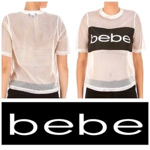 NWT Bebe Mesh Shirt